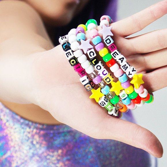 LASR Dream High 5PC Stacked Rave Kandi Bracelet - Picture 1 of 3